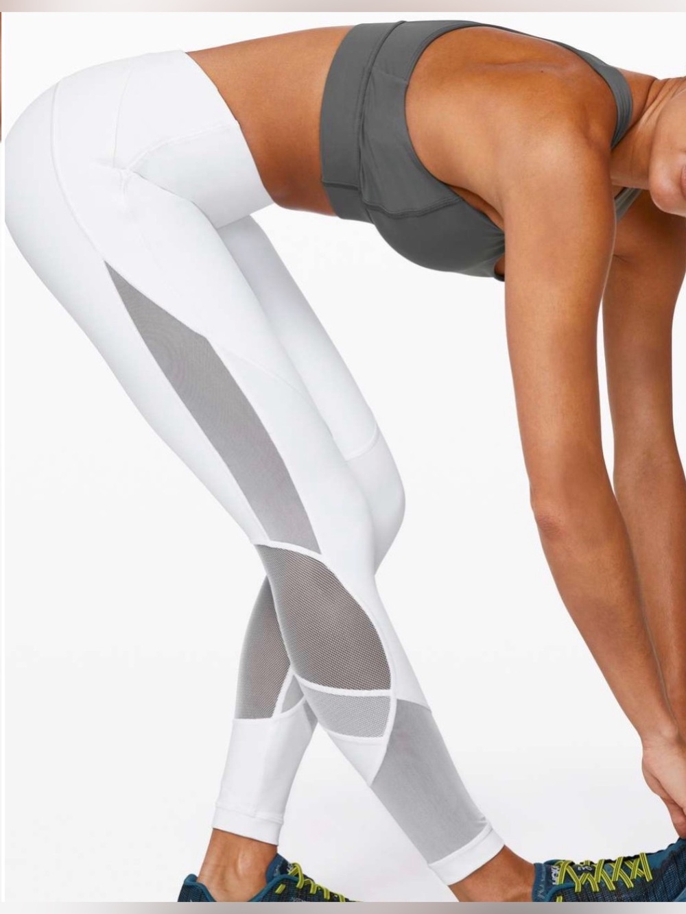 lululemon athletica White Clear the Court Mesh Panel Leggings